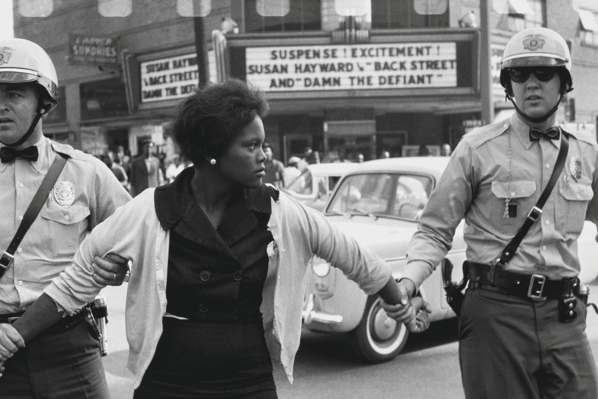 Civil rights protester being arrested