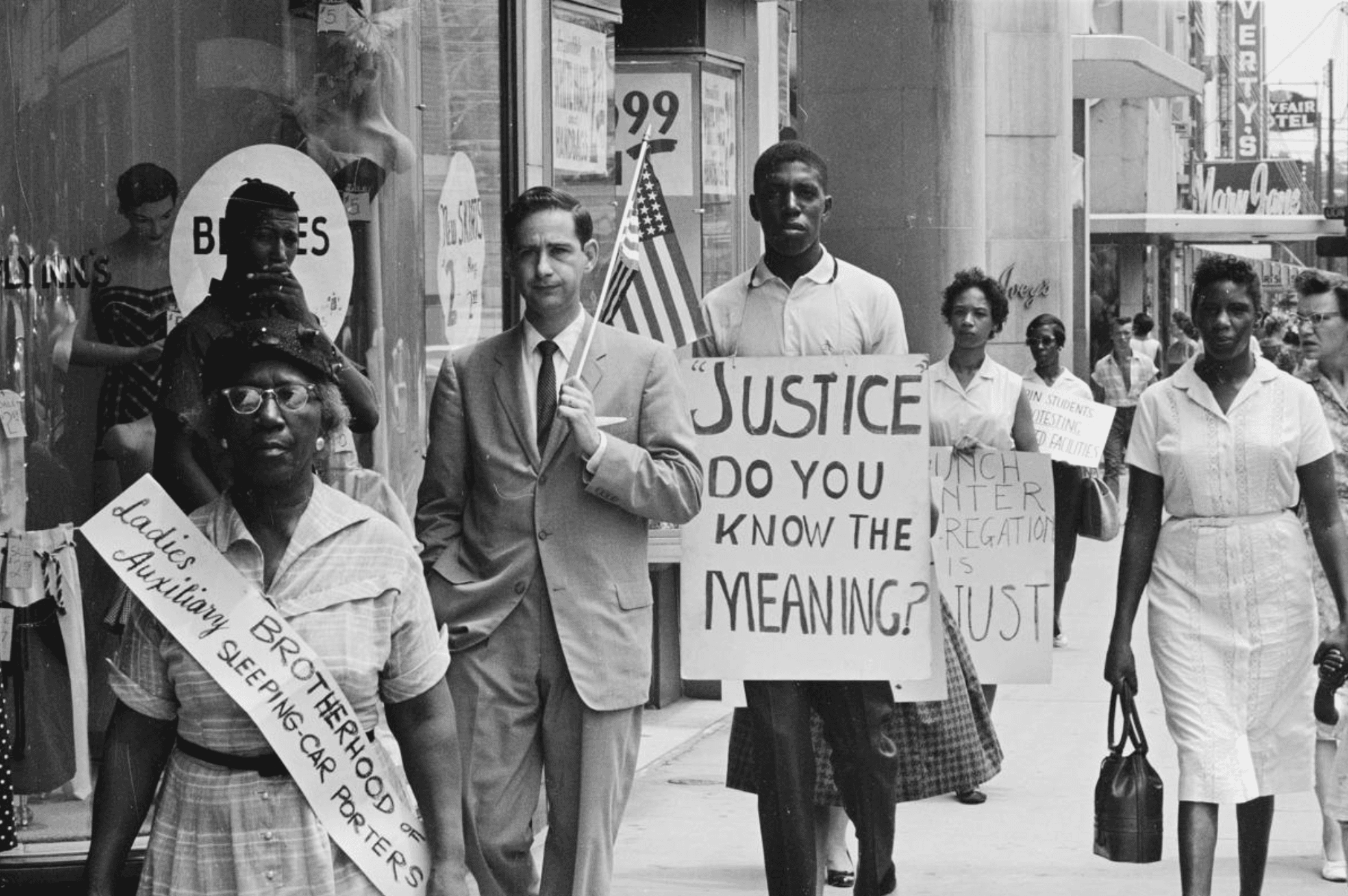 Justice sign at protest